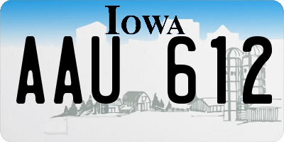 IA license plate AAU612