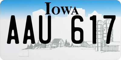 IA license plate AAU617