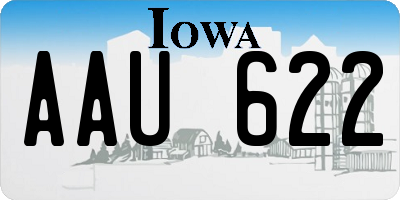 IA license plate AAU622