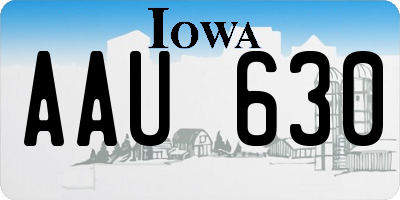 IA license plate AAU630