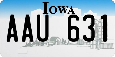 IA license plate AAU631