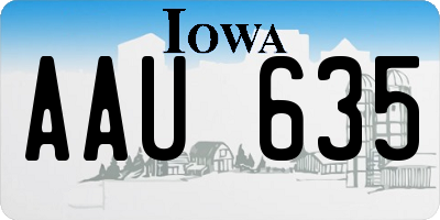 IA license plate AAU635