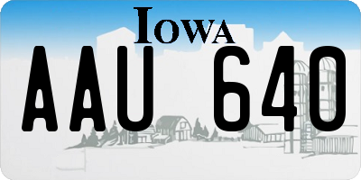 IA license plate AAU640
