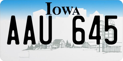 IA license plate AAU645