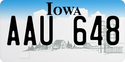 IA license plate AAU648