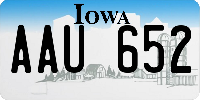 IA license plate AAU652