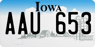 IA license plate AAU653