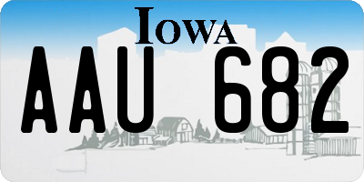 IA license plate AAU682