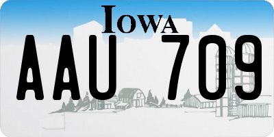 IA license plate AAU709