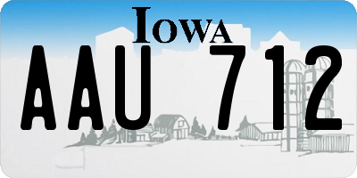 IA license plate AAU712