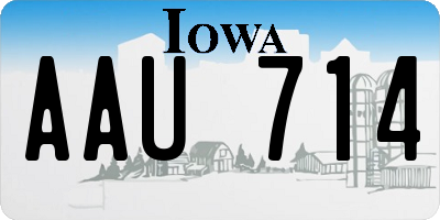 IA license plate AAU714