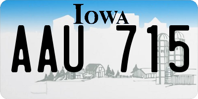 IA license plate AAU715