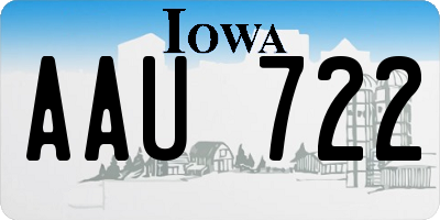 IA license plate AAU722