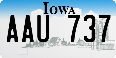 IA license plate AAU737