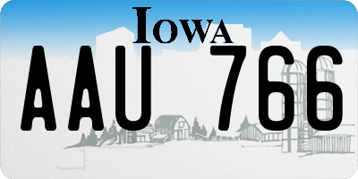 IA license plate AAU766