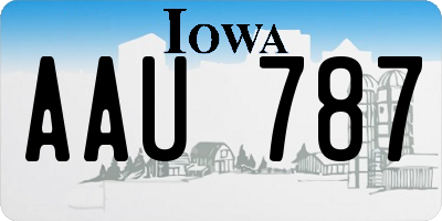 IA license plate AAU787