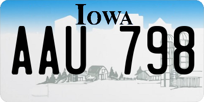 IA license plate AAU798