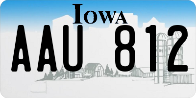 IA license plate AAU812