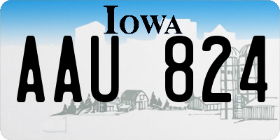 IA license plate AAU824