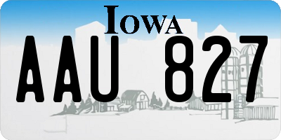 IA license plate AAU827