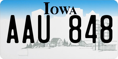 IA license plate AAU848