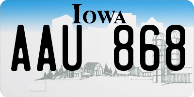 IA license plate AAU868
