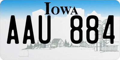 IA license plate AAU884