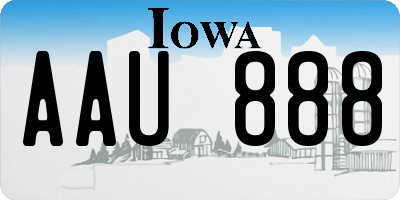 IA license plate AAU888