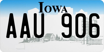 IA license plate AAU906