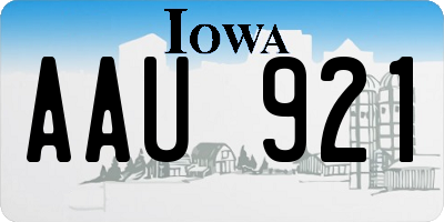 IA license plate AAU921