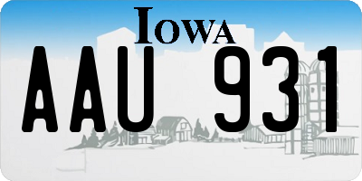 IA license plate AAU931