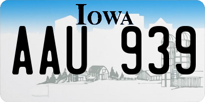 IA license plate AAU939