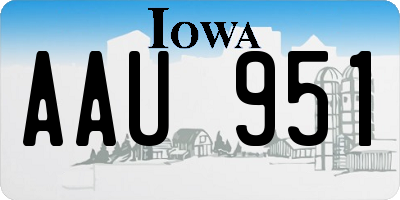 IA license plate AAU951
