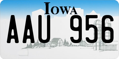 IA license plate AAU956