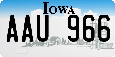 IA license plate AAU966