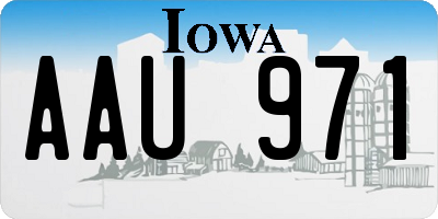 IA license plate AAU971