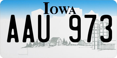 IA license plate AAU973