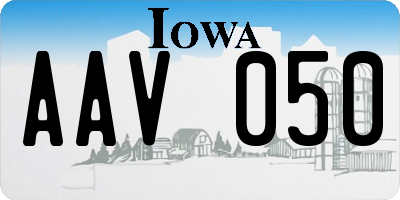 IA license plate AAV050