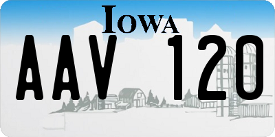 IA license plate AAV120