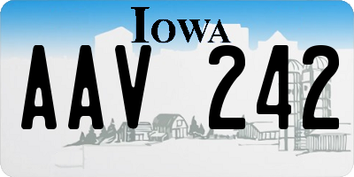 IA license plate AAV242