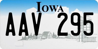 IA license plate AAV295