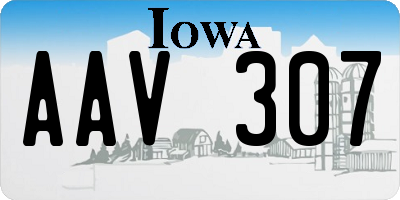 IA license plate AAV307