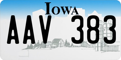 IA license plate AAV383