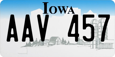 IA license plate AAV457