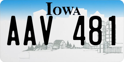 IA license plate AAV481