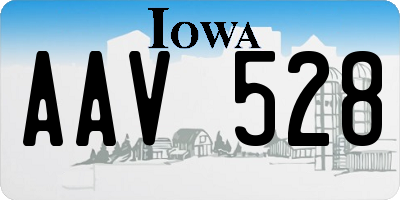 IA license plate AAV528