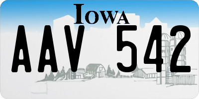 IA license plate AAV542