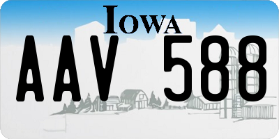 IA license plate AAV588