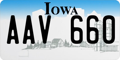 IA license plate AAV660