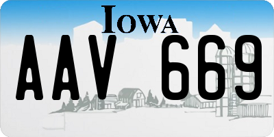 IA license plate AAV669